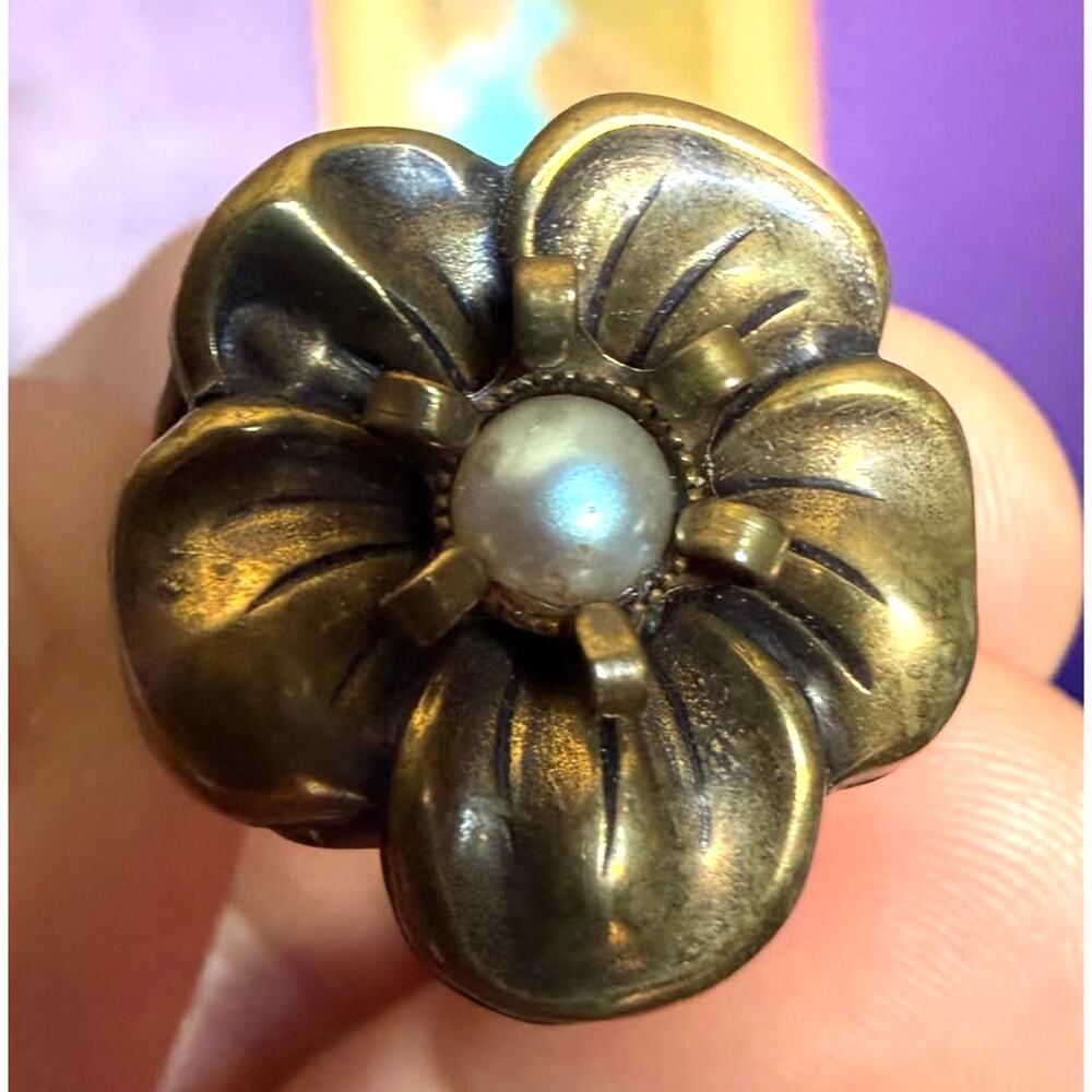 Vintage Jan Michaels San Francisco Flower Ring | Adjustable
